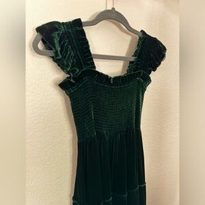 Hill House velvet emerald green nap dress